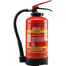 Gloria Fettbrand-Aufladelöscher FA3EASY, 3 Liter, 30 Sek. Spritzdauer, frostsicher bis -5 °C, mit Wandhalterung, Fußring, rot