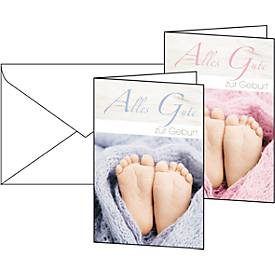 Glückwunsch-Karten Junge und Mädchen, inkl. weißer Umschläge, 10 Stück