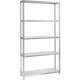 Grund-Schraubregal WR, 5 Fachböden, B 1300 x T 800 x H 2000 mm