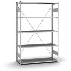 Grund-Steckregal Orion Plus, verzinkt, B 1300 x T 500 x H 2000 mm