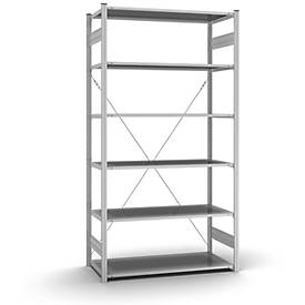 Grund-Steckregal Orion Plus, verzinkt, B 1300 x T 600 x H 2500 mm