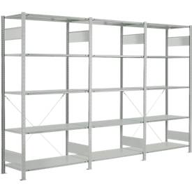 Grundregal H 2000 x B 1000 x T 500 mm, lichtgrau, mit 5 Böden