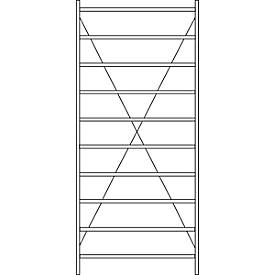 Grundregal R 3000, 10 Böden, B 1345 mm x T 500 mm, Böden verzinkt