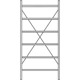 Grundregal R 3000, 6 Böden, B 1055 mm x T 800 mm, Böden lackiert