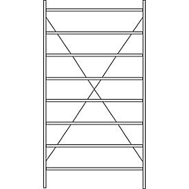 Grundregal R 3000, 8 Böden, B 1345 mm x T 600 mm, Böden verzinkt