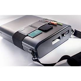 Gummiband für Office Box S Serie Sigel Move It, 5 Einsteckfächer, L 400 x B 100 mm, schwarz-grau