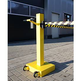 Gurtband RS-GUIDESYSTEMS GLW25J, Wandmontage, inkl. Reflexionsstreifen, L 2300-3500 mm, Gehäuse B 100 x T 75 x H 120 mm, gelb/schwarz