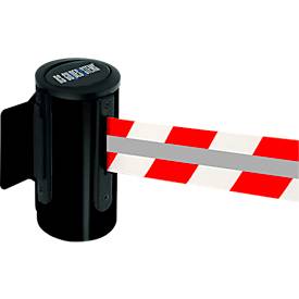 Gurtband RS-GUIDESYSTEMS GLW25J, Wandmontage, inkl. Reflexionsstreifen, L 2300-3500 mm, Gehäuse B 100 x T 75 x H 120 mm, rot/weiß