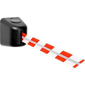 Gurtband RS-GUIDESYSTEMS GLW425J, Wandmontage, inkl. Reflexionsstreifen, L 5000 mm, Gehäuse B 130 x T 140 x H 155 mm, rot/weiß