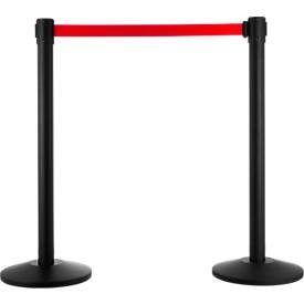 Gurtpfosten mit Standfuß, schwarz, Gurt rot