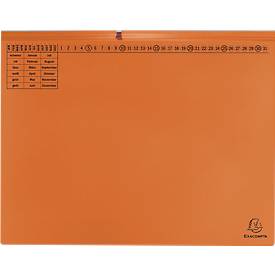 Hängehefter Exacompta, für 2 x Rechtsheftung, gefalzt, Dehnfalte, Organisationsdruck, Recycling-Karton, orange, 25 Stück