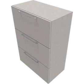 Hängeregisterschrank SOLUS PLAY, 3 Ordnerhöhen, B 800 x T 440 x H 1122 mm, Ceramic grey