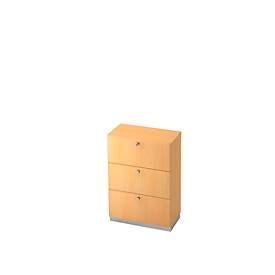 Hängeregistraturschrank, 3 OH, B 800 x T 420 mm, Buche-Dekor