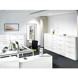 Hängeregistraturschrank ASISTO C 3000, 4 Schubladen, 2-bahnig, B 800 mm, weiß/weiß