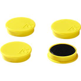 Haftmagnete, Ø 40 mm, Haftkraft ca. 1200 g, 4 Stück, gelb