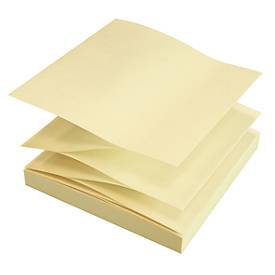 Haftnotizen, B 75 x H 75 mm, Z-Faltung, Recyclingpapier, gelb, 100 Blatt, 12 Blöcke