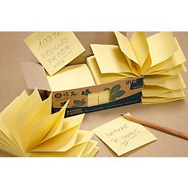 Haftnotizen, B 75 x H 75 mm, Z-Faltung, Recyclingpapier, gelb, 100 Blatt, 12 Blöcke