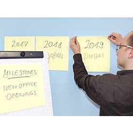 Haftnotizen, extra groß, L 300 x B 300 mm, gelb, 50 Blatt, rückstandsfrei ablösbar