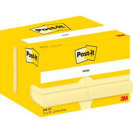 Haftnotizen Post-it 656 CY, 12 Blöcke, 100 Blatt je Block, 51 x 76 mm, PEFC-zertifiziert, gelb