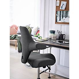 HÅG Capisco 8106 Bürostuhl, höhen- und tiefenverstellbar, Aluminium-Fußkreuz, Hartrollen, Schaumstoff, dunkelgrau/weiß