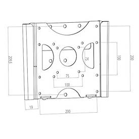 Hagor BL Fixed 200 - Befestigungskit (Wandmontage) - für LCD-Display - fest schwarz - Bildschirmgröße: 38-81 cm (15'-32')