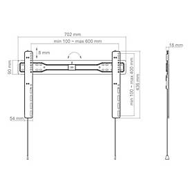 Hagor BL Superslim 600 - Befestigungskit (feste Wandhalterung)