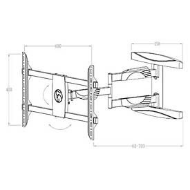 Hagor BrackIT L - Befestigungskit (Wandbefestigung) - für LCD-Display - verriegelbar - Schwarz - Bildschirmgröße: 81-140 cm (32'-55')