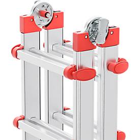 HAILO M80 Multifunktionsleiter 4x6 Sprossen aus Aluminium, als Steh-, Anlege- und Treppenleiter nutzbar, Arbeitshöhe bis 6,75 m