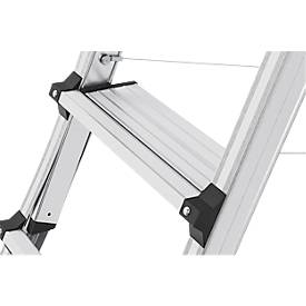 HAILO TL100 Alu-Teleskopleiter Topline, 3 - 5 Stufen, bis 309 cm, rutschfest, mit Ablageschale, bis 150 kg