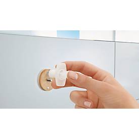 Haken tesa Moon, Befestigung ohne Bohren, inkl. Klebelösung, ablösbar, Edelstahloptik