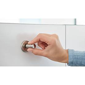 Haken tesa Moon, Befestigung ohne Bohren, inkl. Klebelösung, ablösbar, Edelstahloptik