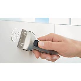 Haken tesa Moon, Befestigung ohne Bohren, inkl. Klebelösung, ablösbar, Edelstahloptik