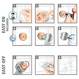 Haken tesa Moon, Befestigung ohne Bohren, inkl. Klebelösung, ablösbar, Edelstahloptik