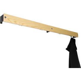 Hakenleiste für Umkleidebank-System, 1500 mm lang, Holz, anthrazit