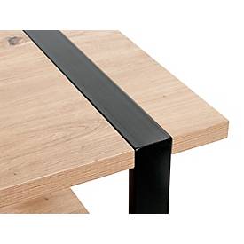 HAKU Beistelltisch, quadratisch, Stahlrohr pulverbeschichtet, melaminharzbeschichtet, B 450 x T 450 x H 450 mm, schwarz/Eiche hell