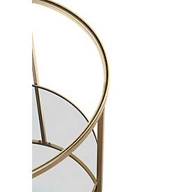 HAKU Beistelltisch, rund, Stahlrohr lackiert, Ablagen Sicherheitsklarglas/Spiegelglas, B 600 x T 600 x H 450 mm, gold