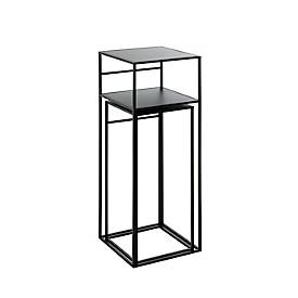 HAKU Beistelltisch-Set, 2er, quadratisch, B 260/300 x T 260/300 x H 630/850 mm, Stahlrohr/Metall pulverbeschichtet, schwarz