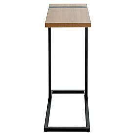 HAKU Beistelltisch, Stahlrohr pulverbeschichtet, Ablage Spanplatte, B 240 x T 490 x H 640 mm, Eiche/schwarz