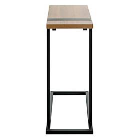 HAKU Beistelltisch, Stahlrohr pulverbeschichtet, Ablage Spanplatte, B 240 x T 490 x H 640 mm, Eiche/schwarz