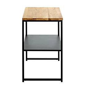 HAKU Beistelltisch, Stahlrohr, pulverbeschichtet, Eiche geölt, B 450 x T 350 x H 600 mm, schwarz/Eiche