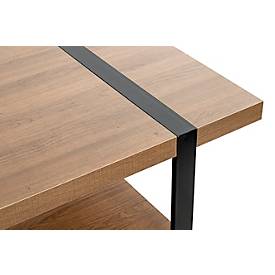 HAKU Couchtisch, rechteckig, Spanplatte melaminbeschichtet, B 1200 x T 600 x H 450 mm, Eiche dunkel/schwarz