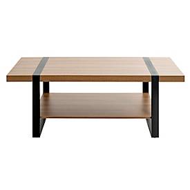 HAKU Couchtisch, rechteckig, Spanplatte melaminbeschichtet, B 1200 x T 600 x H 450 mm, Eiche dunkel/schwarz