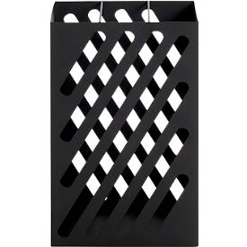 HAKU Schirmständer, mit Motiv-Stanzung und Abtropfschale, B 300 x T 160 x H 480 mm, Metall, schwarz