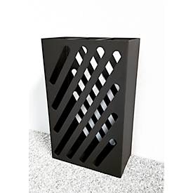 HAKU Schirmständer, mit Motiv-Stanzung und Abtropfschale, B 300 x T 160 x H 480 mm, Metall, schwarz