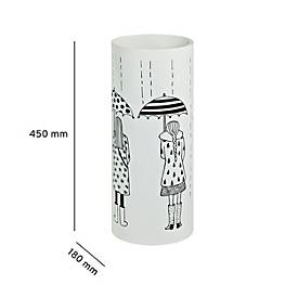 HAKU Schirmständer, mit Motivdruck und Abtropfschale, Ø 180 x H 450 mm, Metall weiß