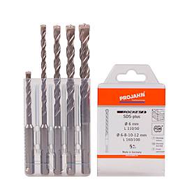 Hammerbohrer-Set PROJAHN SDS-plus ECO, 5-tlg., für Beton/Mauerwerk/Naturstein, Ø 6-12 mm