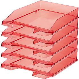 HAN brievenbak, rood-transparant, 6 stuks