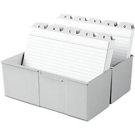 HAN Karteikasten, Kunststoff, DIN A7 quer, grau