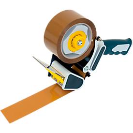 Handabroller TransPak Twin Core, für Rollenbreite 50 mm & Rollenlänge 66/132/150 lfm bis Kern-Ø 76 mm, Sicherheitszahnmesser, geräuscharm, Metall