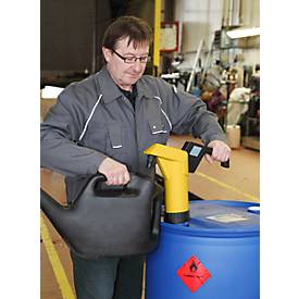 Handhebel-Pumpe, 0,3 l/Hub, Viton, gelb